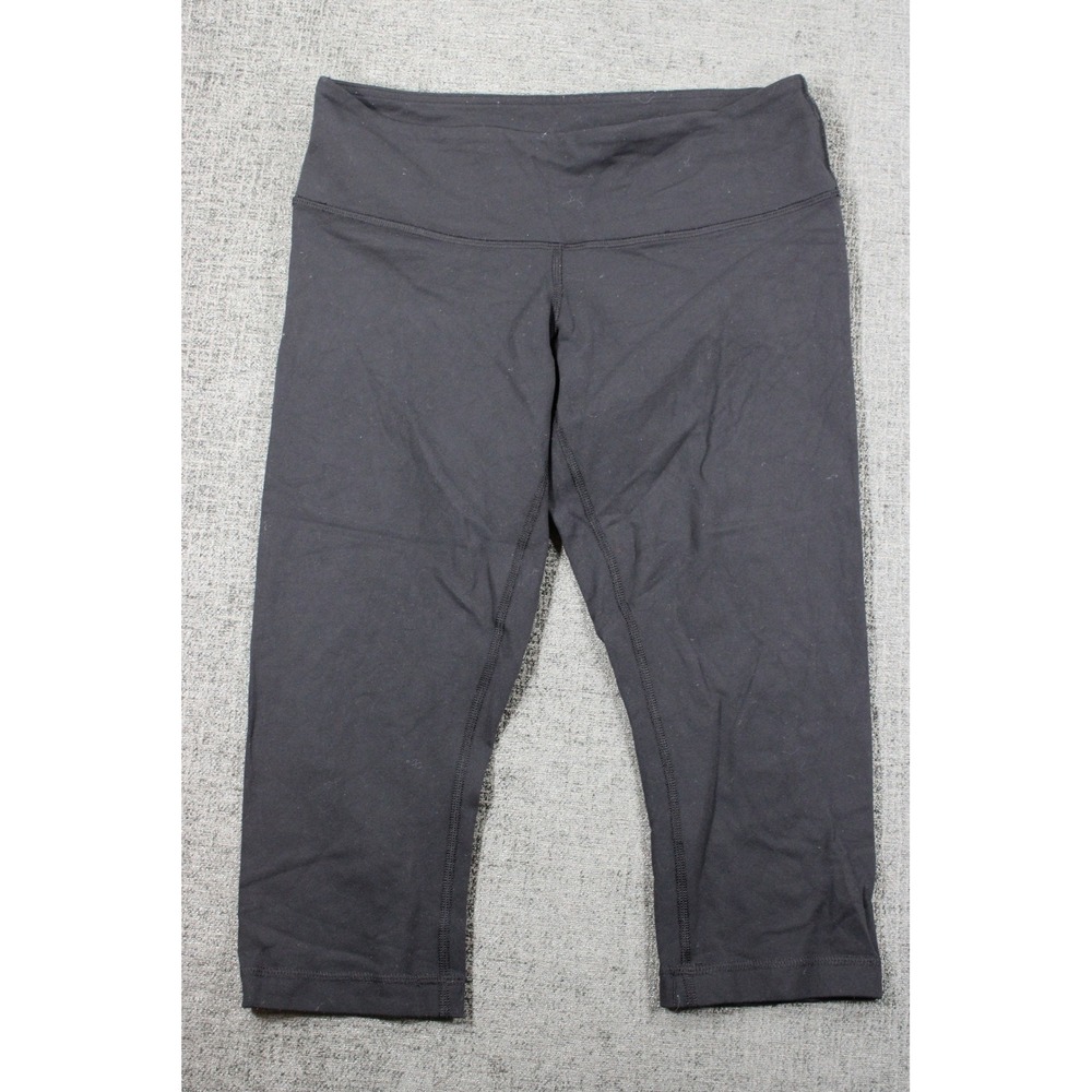 Lululemon Black Cropped Leggings Yoga Pants Capri Womens Size 6-8 Approx